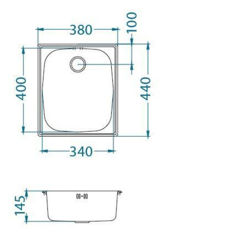 Кухонная мойка ALVEUS Basic 10 NAT-90 1082195 (в комплекте с сифоном 1102384)