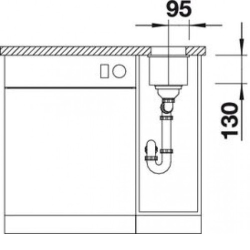 Кухонная мойка BLANCO SUBLINE 160-U SILGRANIT мускат c отв.арм. InFino (арт.523404)