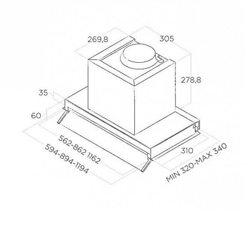 Вытяжка ELICA BOXIN LX/BL MAT/A/60