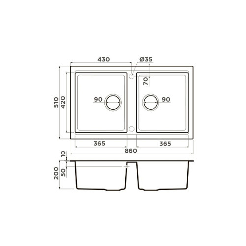 Кухонная мойка OMOIKIRI Tedori 86-2-SA (4993926)
