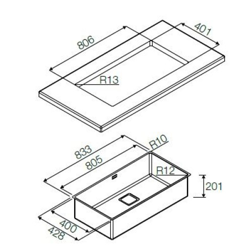 Кухонная мойка FULGOR P1B 8343 Q U