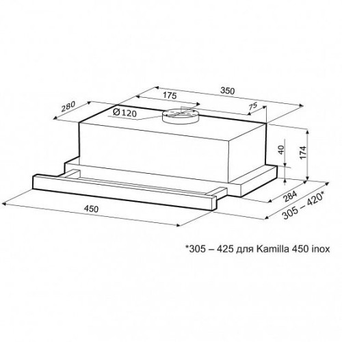 Вытяжка KRONA Kamilla 450 BL (1 мотор)