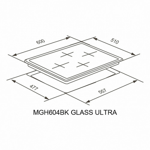 Варочная поверхность MEFERI MGH604GR GLASS ULTRA