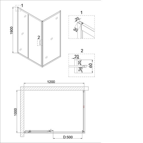 Душевое ограждение NIAGARA NG-42-12AG-A100G