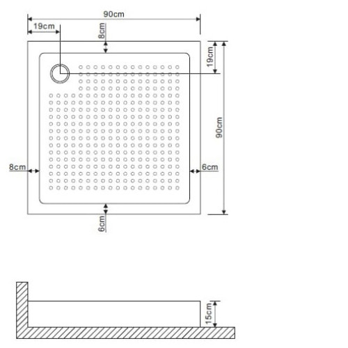 Поддон GROSSMAN GR-119109020 90х90х15 см для GR-1090, 3090, 6090