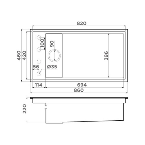 Кухонная мойка OMOIKIRI Kinaru PRO 86-U/I-DO (4997024)