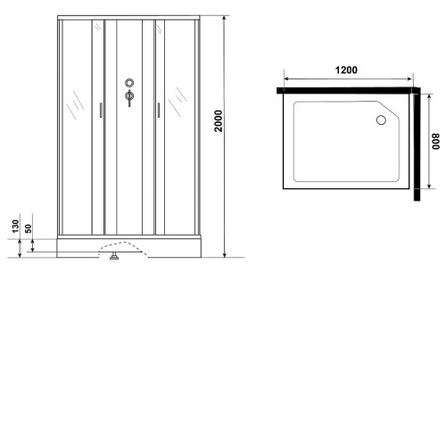 Душевая кабина NIAGARA NG-43285-14QBK