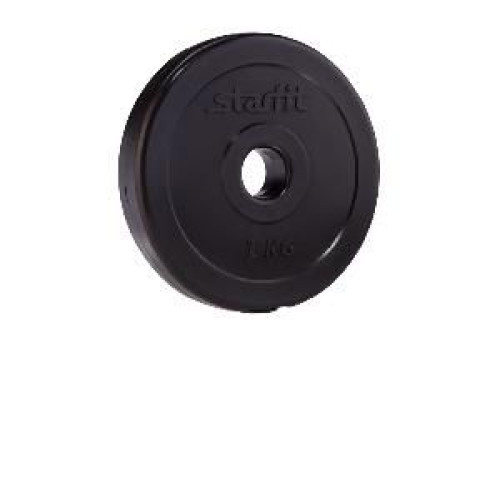 Диск пластиковый Starfit BB-203 1 кг d=26 мм черный