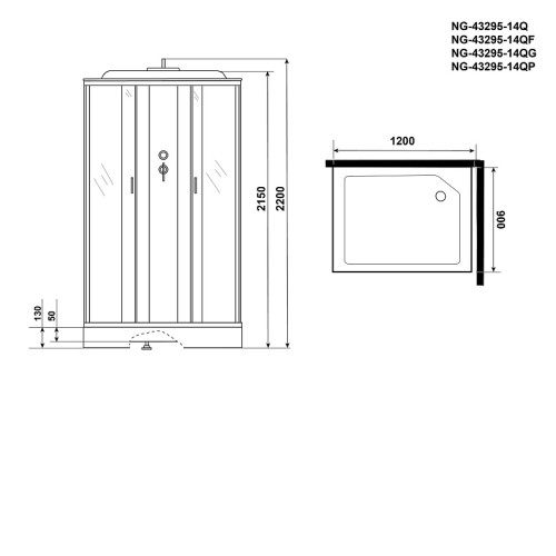 Душевая кабина NIAGARA NG-43295-14QP