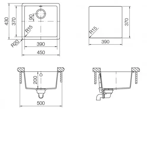 Мойка SCHOCK 700362 soho 50 (n-100s) cristadur 450x430 магма