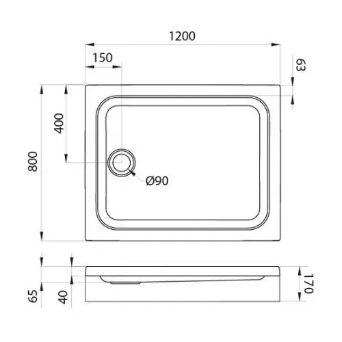 Душевой поддон NIAGARA NG-120-80QRUS