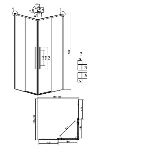 Душевое ограждение GROSSMAN 300.K33.01.1010.10.00 хром