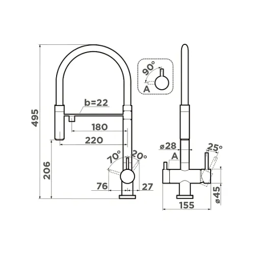 Смеситель OMOIKIRI Kanto-GM-BL (4994605)