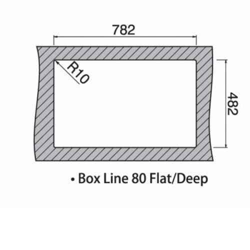 Кухонная мойка RODI Box line 80 Flat inset Left