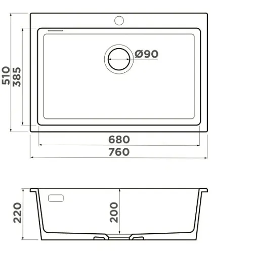 Кухонная мойка OMOIKIRI Omishima 76-DG Matt (4997552)