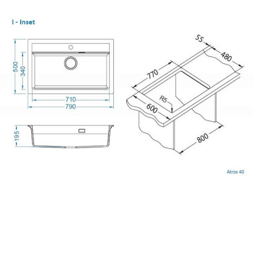 Кухонная мойка ALVEUS GRANITAL ATROX 40 TERRA - G22 1140444