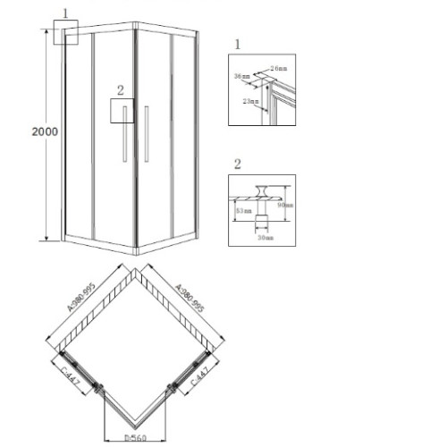 Душевое ограждение GROSSMAN PR-100SQ