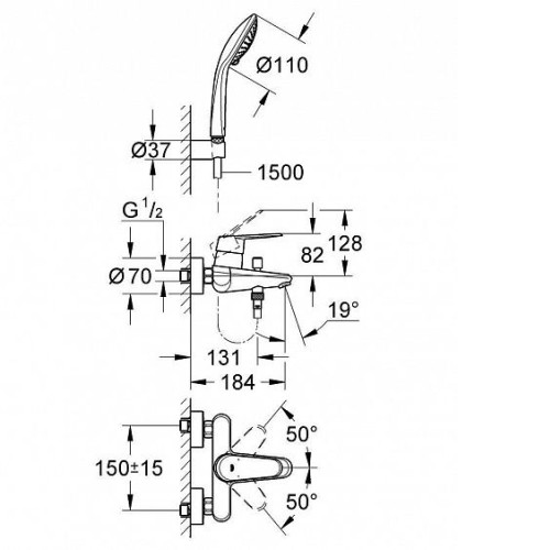 Смеситель GROHE Eurodisc Cosmopolitan 33395002