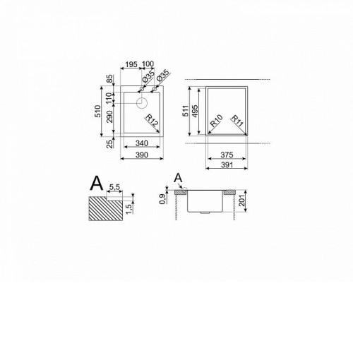 Кухонная мойка SMEG VR12S34RS