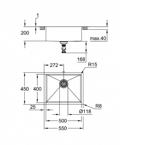 Кухонная мойка GROHE K700U 31574SD1