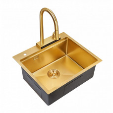 Кухонная мойка MILACIO Denia 57 Steel MC.77408 золото