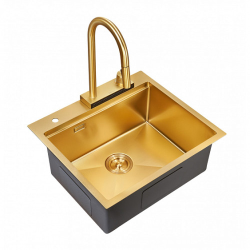 Кухонная мойка MILACIO Denia 57 Steel MC.77408 золото