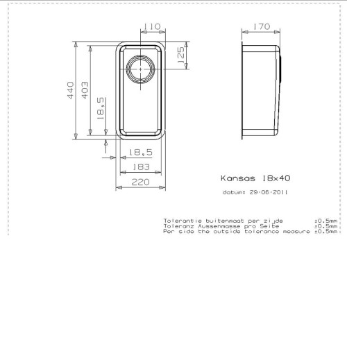 Кухонная мойка REGINOX kansas 18x40 small lux (c/box) l