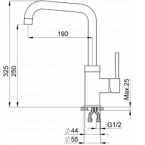 Смеситель GRANULA GR-0041 песок