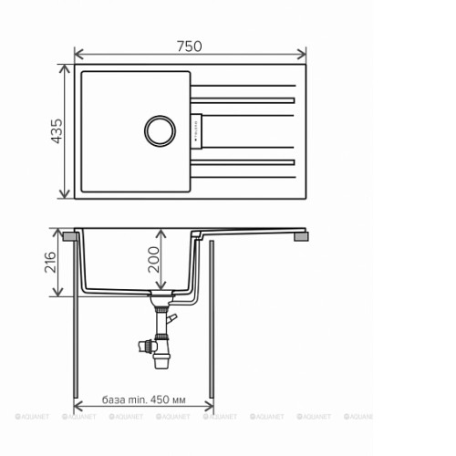 Кухонная мойка TOLERO TL-750-923 белый