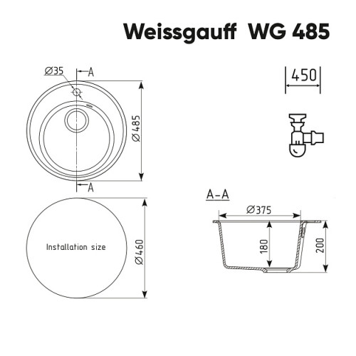 Кухонная мойка WEISSGAUFF WG 48501 White