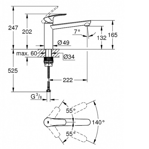 Смеситель GROHE Eurosmart 30463000 хром