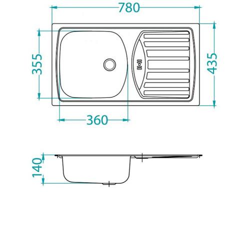 Кухонная мойка ALVEUS BASIC 150 NAT-90 1136532 (в комплекте с сифоном 1130543)