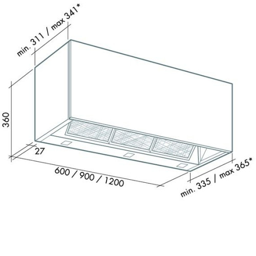 Вытяжка FALMEC integrata 90 inox (600)