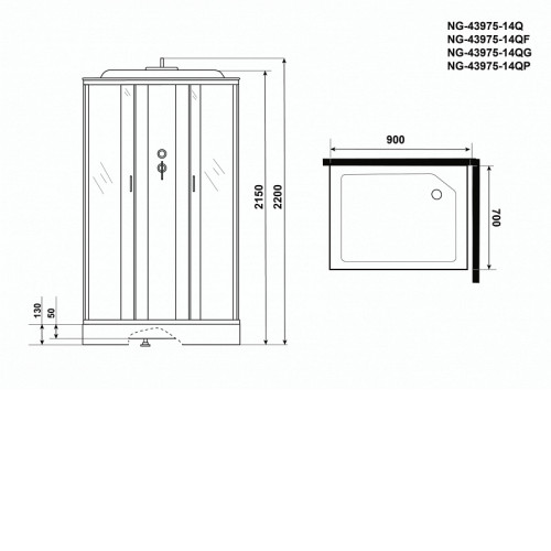 Душевая кабина NIAGARA NG-43975-14Q