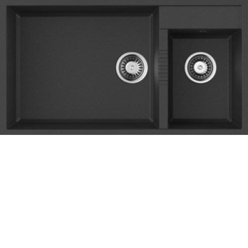 Кухонная мойка OMOIKIRI Tedori 85-2-U-BL Tetogranit/черный (4993940)