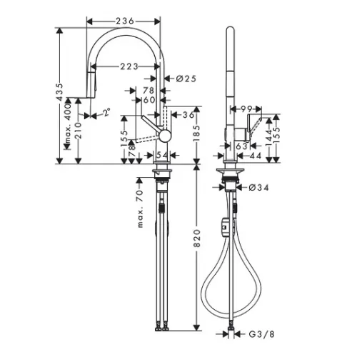 Смеситель HANSGROHE M54 Talis 210 72800000 хром
