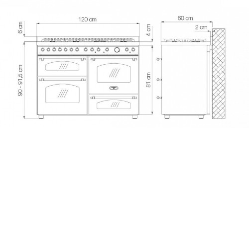Варочный центр LOFRA RNM126SMFET+MFT/2AEO BRONZE