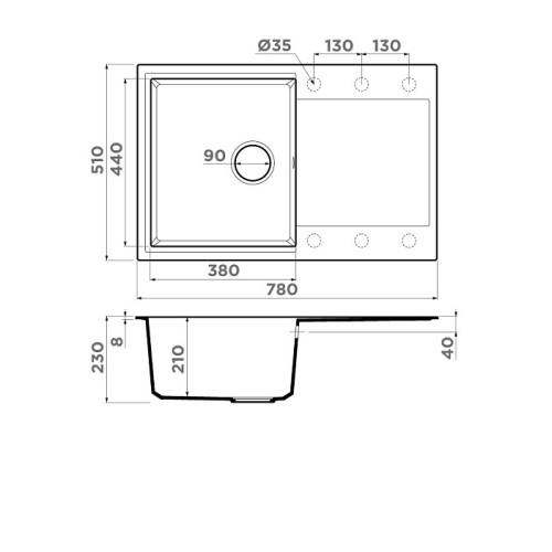 Кухонная мойка OMOIKIRI Daisen 78T-DC (арт.4993526)