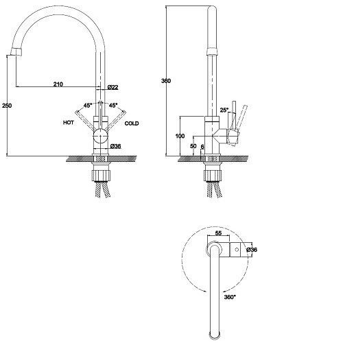 Смеситель KAISER Merkur 26344