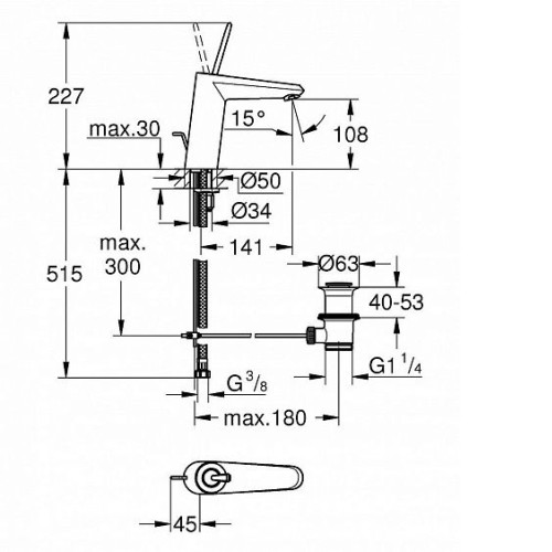 Смеситель GROHE Eurodisc joy 23427000
