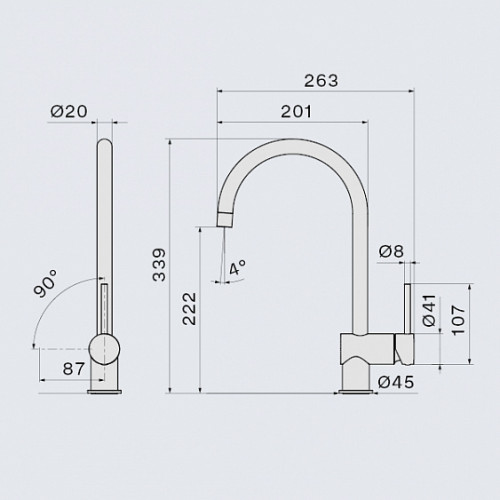 Смеситель FALMEC EASY ROUND MATT BLACK (MEAR.00#MBF)