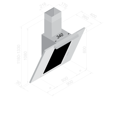 Вытяжка BELTRATTO cpg 90v