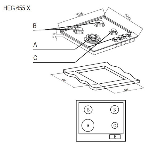 Варочная поверхность EVELUX HEG 655 X