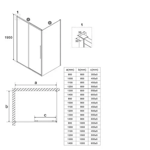 Душевое ограждение NIAGARA NG-65-9CH-CH100-34