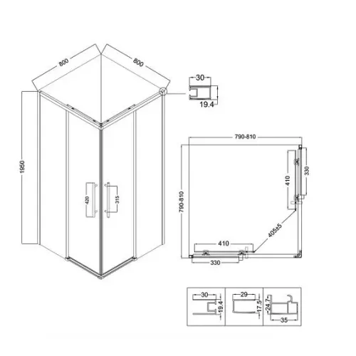 Душевое ограждение NIAGARA NG-6828-34ВLACK