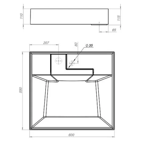 Раковина GROSSMAN LUXOR-60 см черная матовая