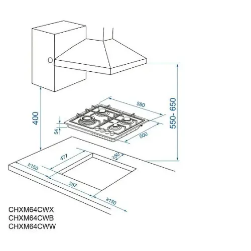 Варочная поверхность CANDY CHXM64CWX