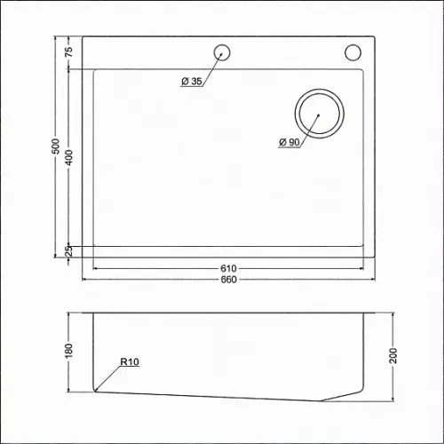Кухонная мойка EMAR EMB-660(TOP) PVD Satin