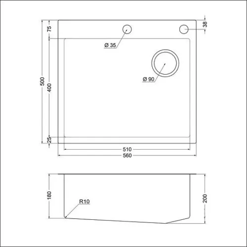 Кухонная мойка EMAR EMB-560(TOP) PVD Satin