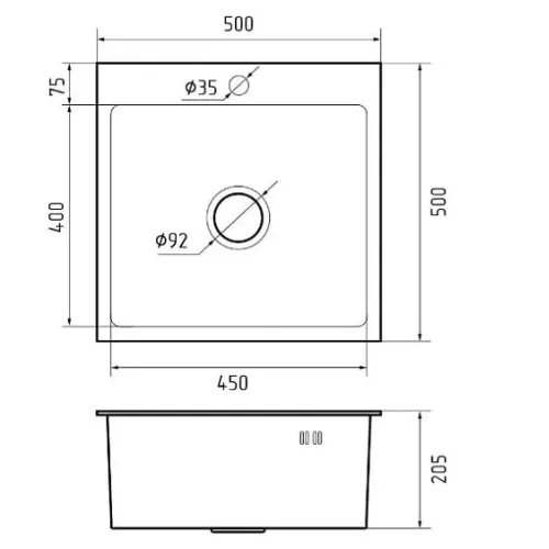 Кухонная мойка GRANFEST METAL 5050 inox